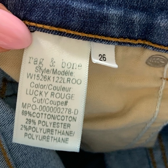 Rag & Bone Ankle Skinny Jeans in Lucky Rouge - Picture 7 of 11